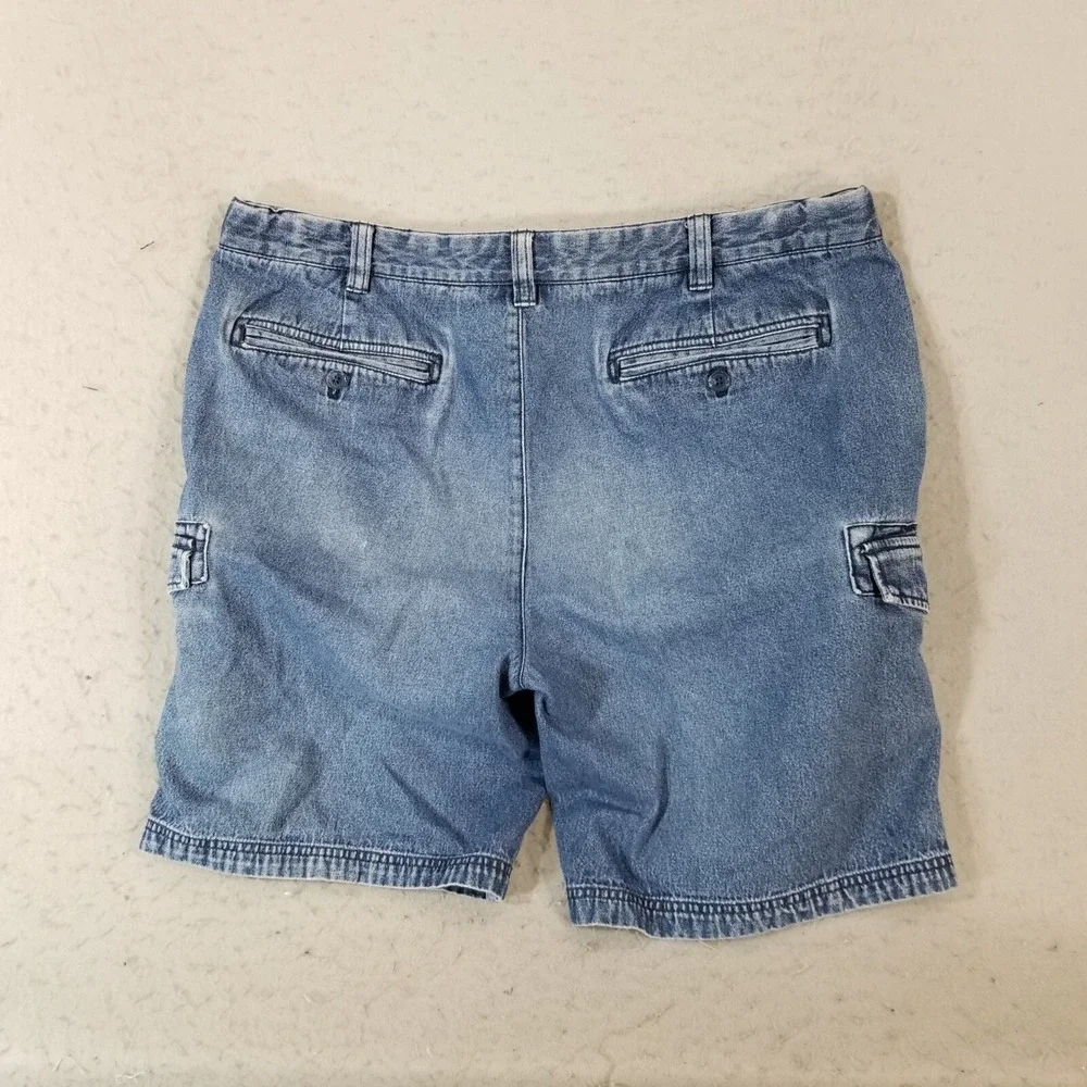 Island Republic cargo hiking shorts men's 38x9 Comfort waist blue denim outdoor‎